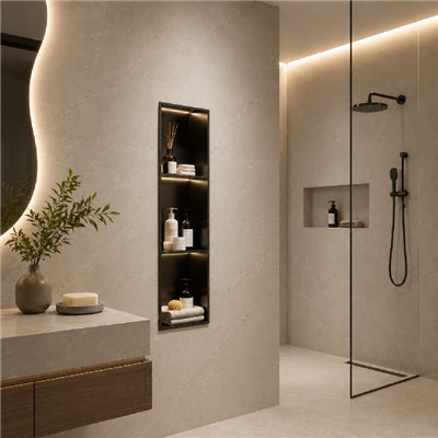 Black Stainless Shower Niche
