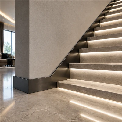 Brushed Stainless Steel Skirting Board